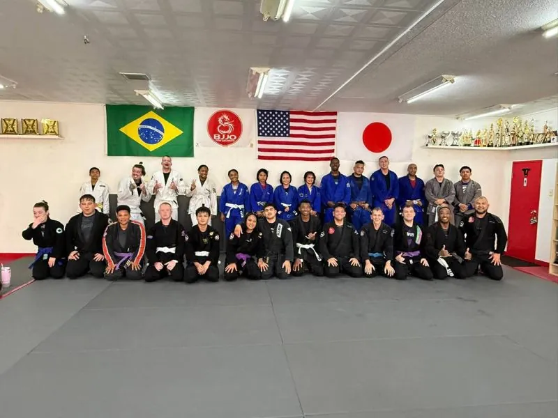 Advanced class group photo at the Sakamoto Dojo