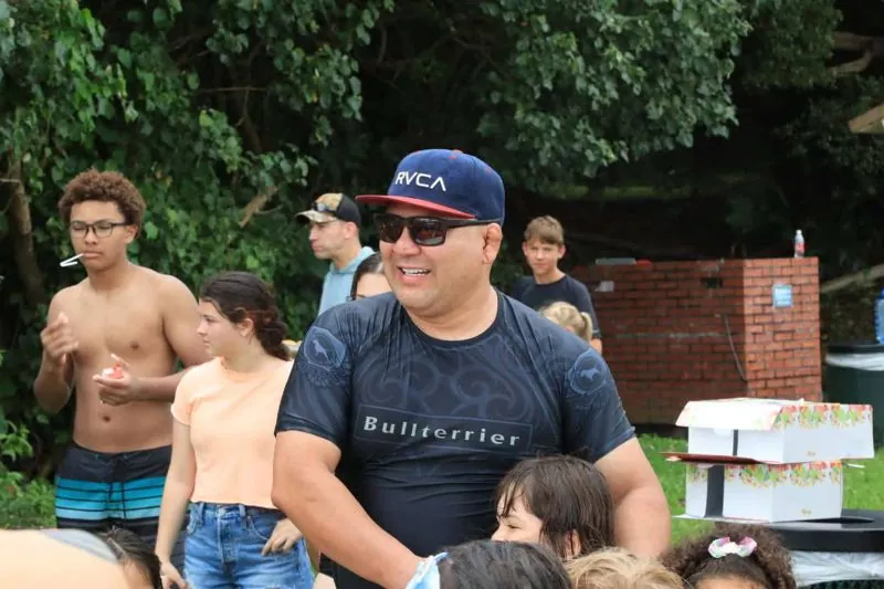 Coach Ivan at the team beach BBQ